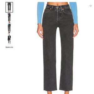 RE/DONE 70s Stove Pipe jeans in Stoned Noir